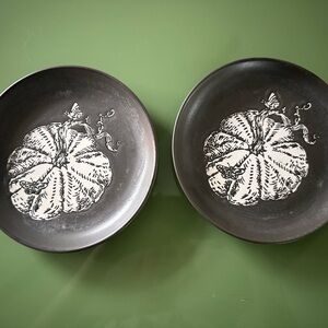 Black and White Pumpkin Design Plates